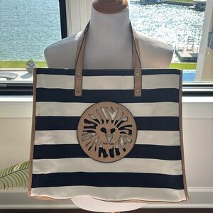 Anne Klein Navy striped tote bag
